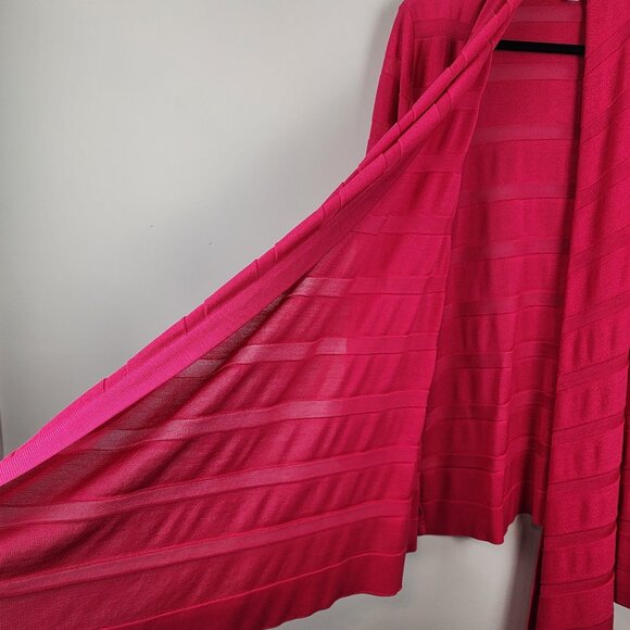 Exclusively Misook XL bundle open front cardigan Pink Black - Picture 3 of 14